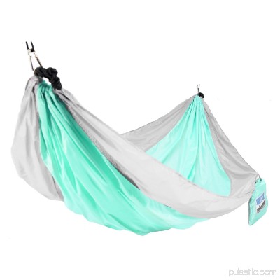 Equip 1-Person Durable Nylon Portable Hammock for Camping, Hiking, Backpacking, Travel, Includes Hanging Kit, Grey/Mint 556740548